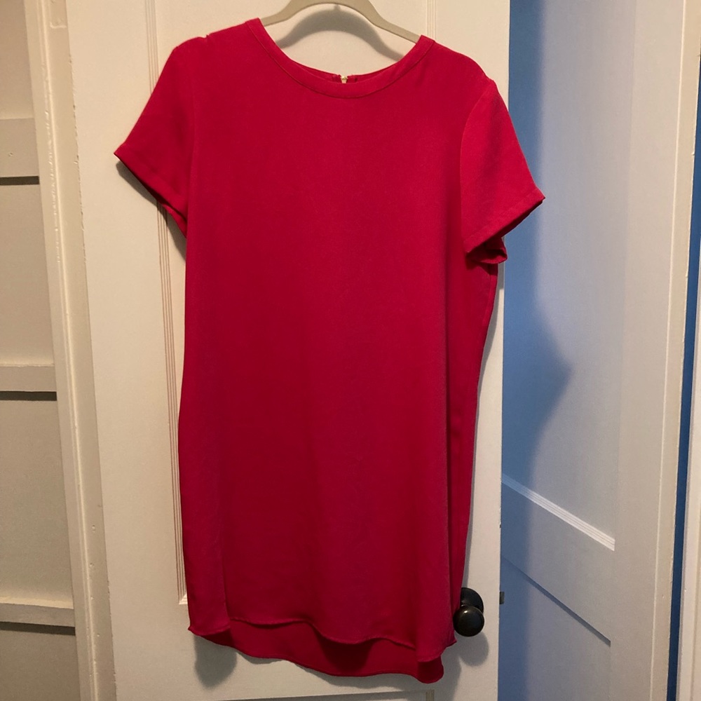 Adrienne Vittadini Hot Pink Short Sleeve Shift Dress